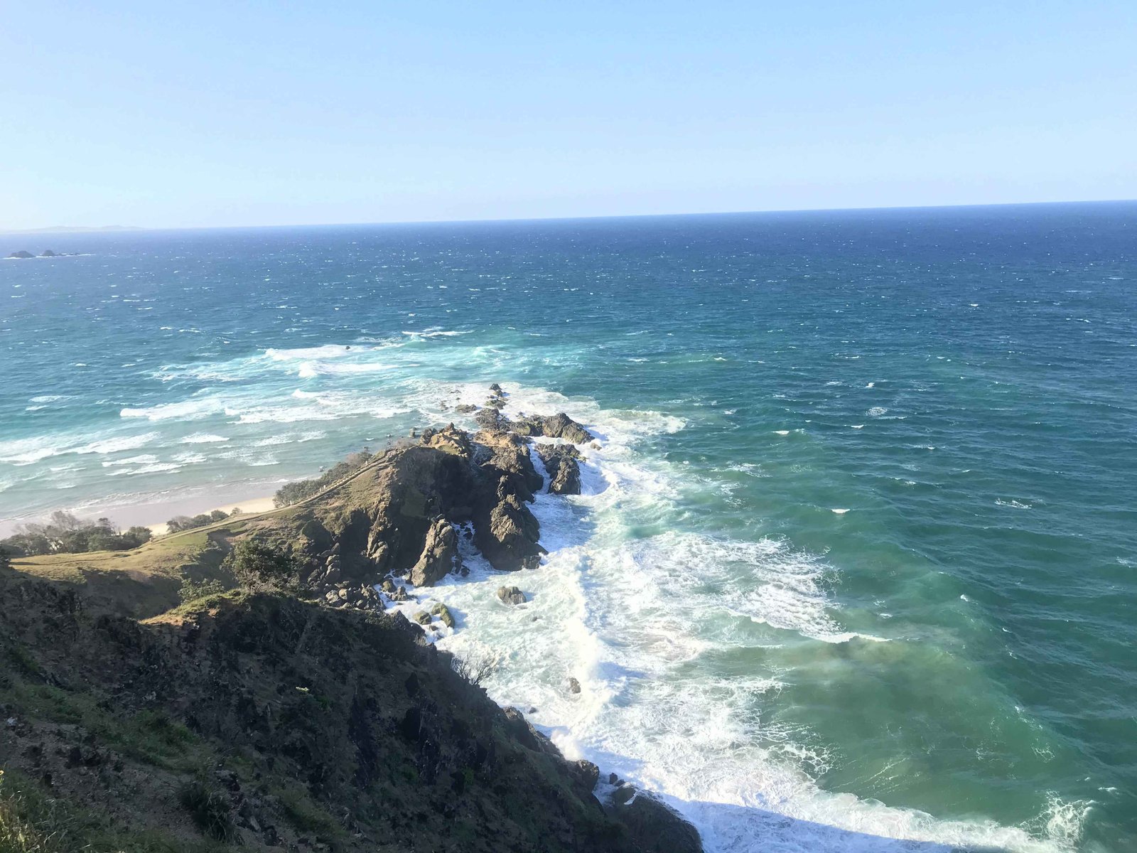 Rocky coastline going into ocean
