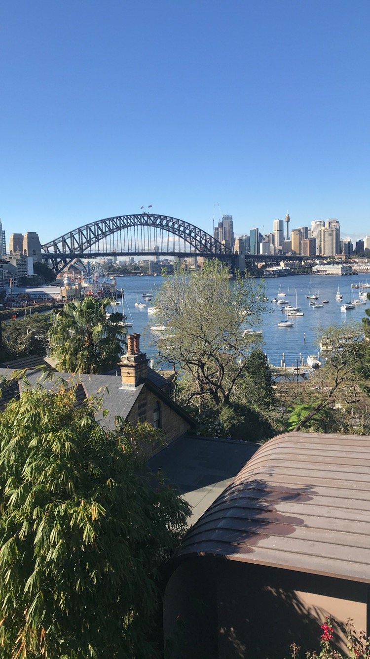 Sydney Harbour Bridge with city skyline