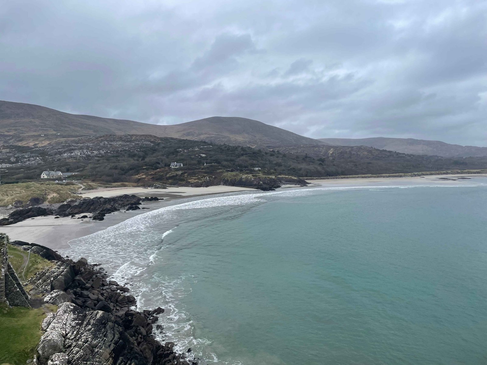 Rocky coast line against ocean